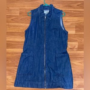 Topshop - Moto Denim Mini Dress Blue Jean Size 12